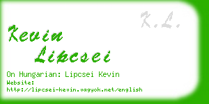 kevin lipcsei business card
